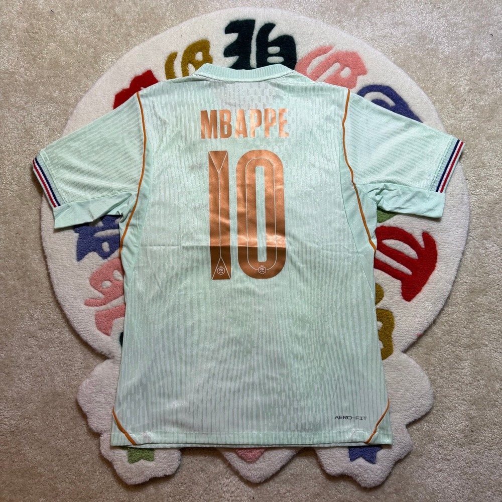 Nike France Mbappe 10 Away Jersey 2024 Authentic Mint Green Mens Medium - Picture 2 of 9